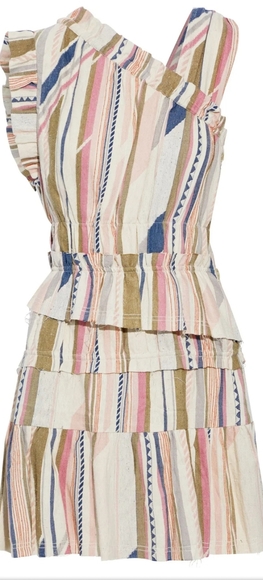 🎶Host Pick🎵 IRO Assymetric Tiered Silk & Cotton Blend Mini Dress - Picture 3 of 16